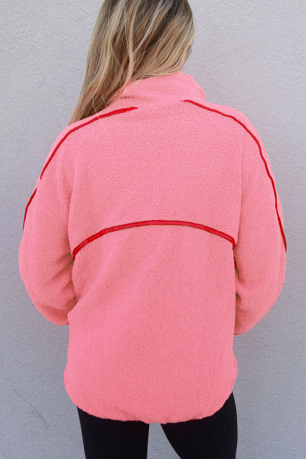 Strawberry Pink Sherpa Pullover