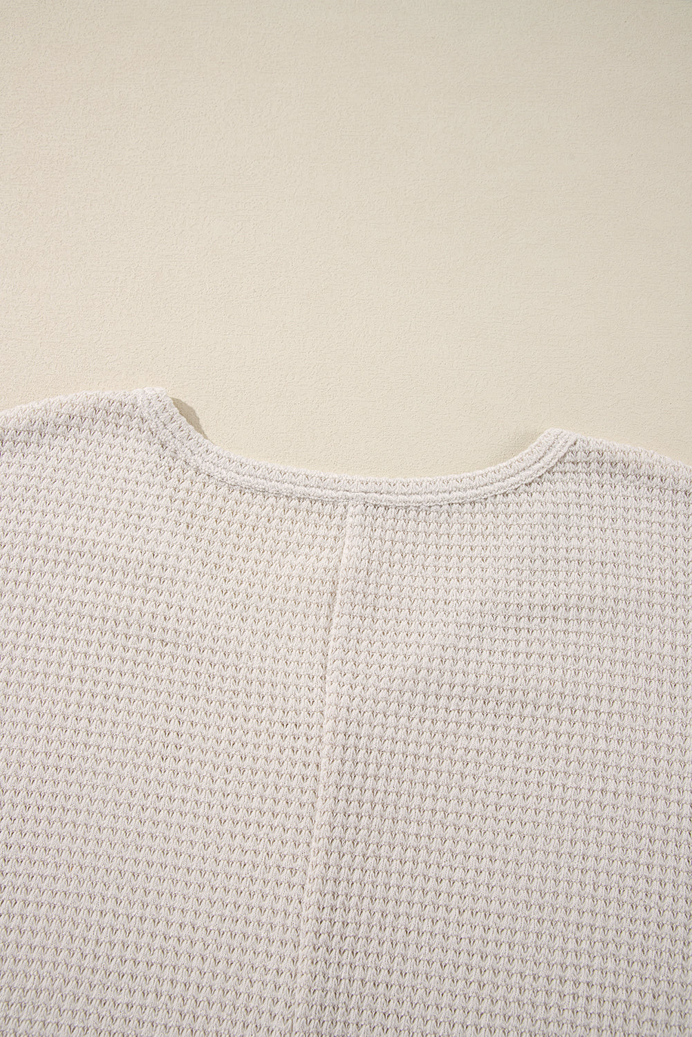 White Waffle Knit Top