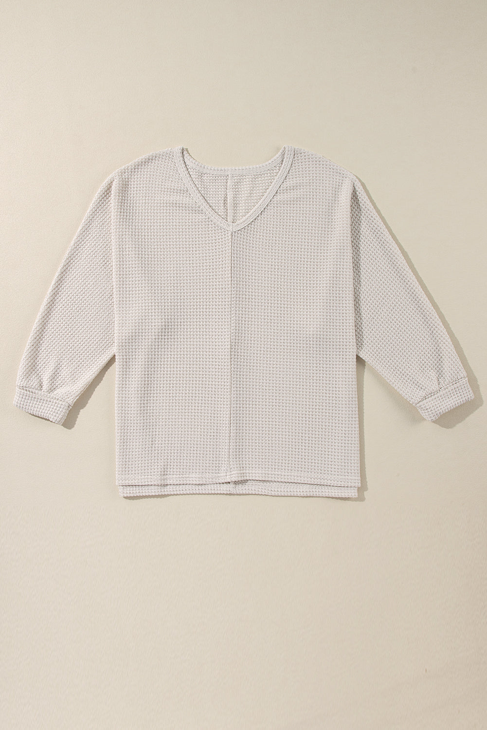 White Waffle Knit Top