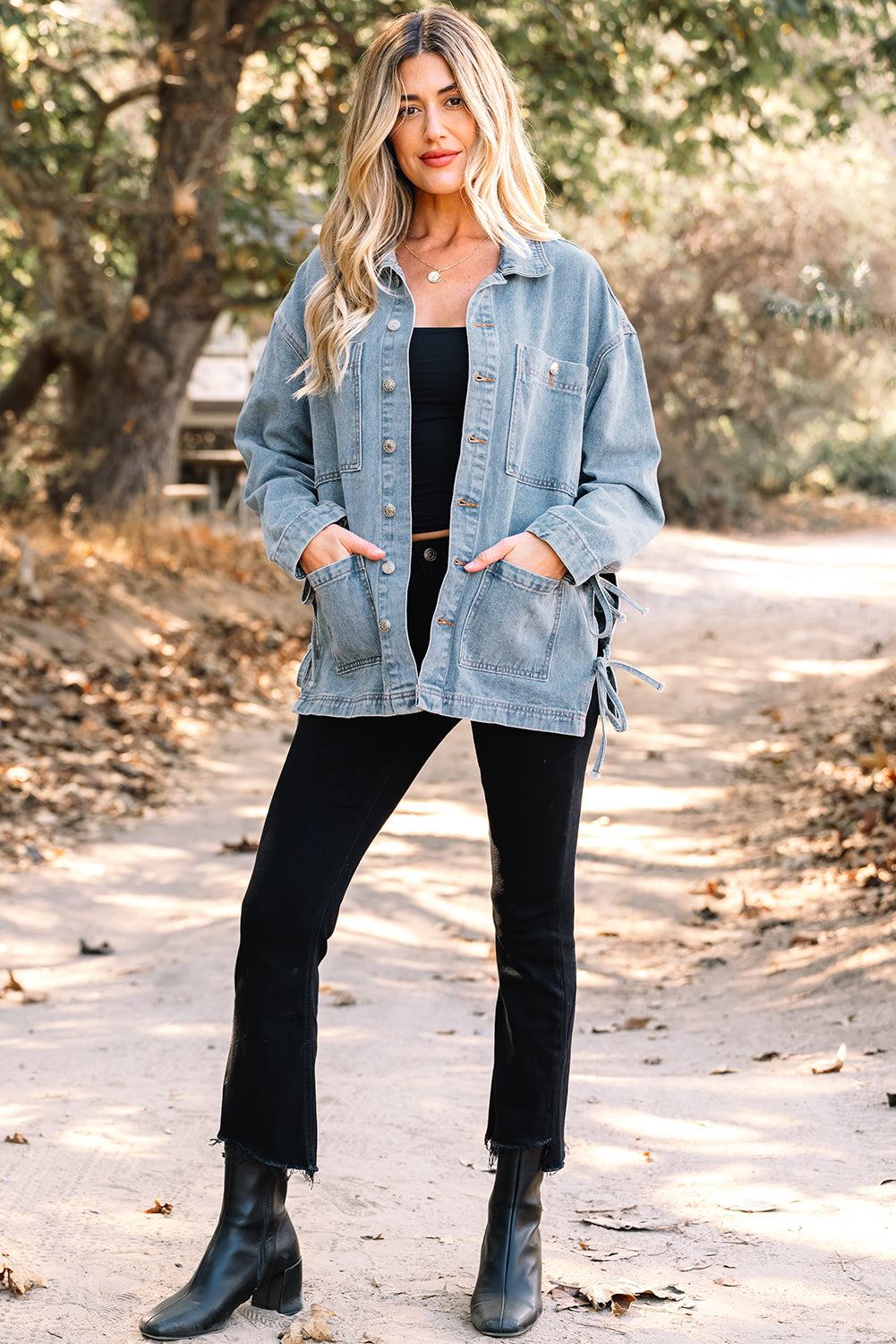 Side Tie Denim Jacket