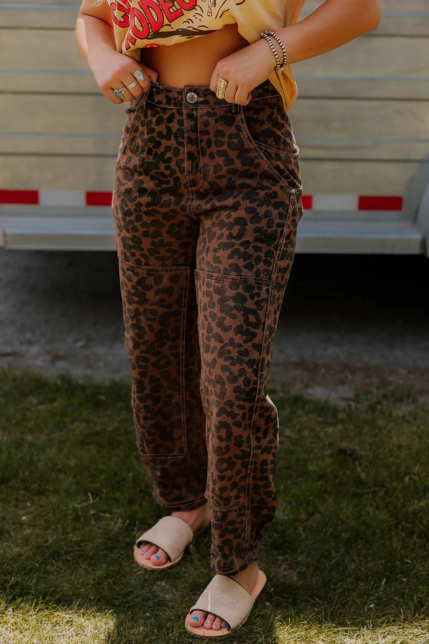 Leopard Denim Jeans