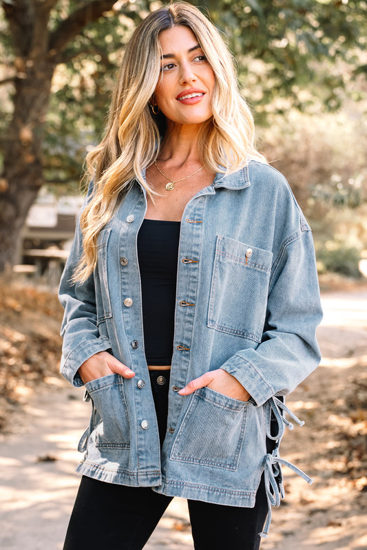 Side Tie Denim Jacket