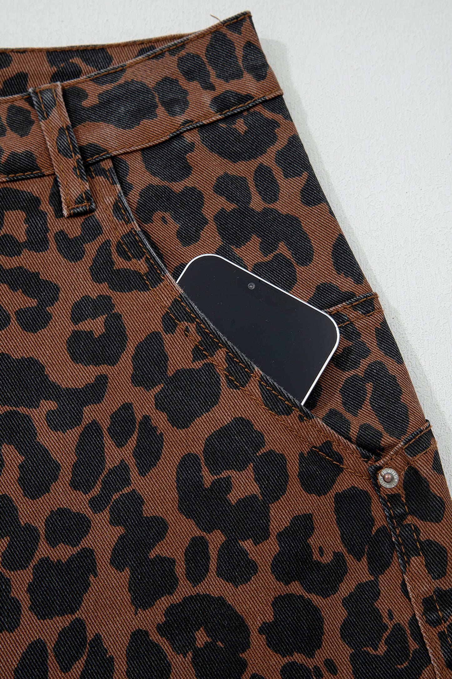 Leopard Denim Jeans