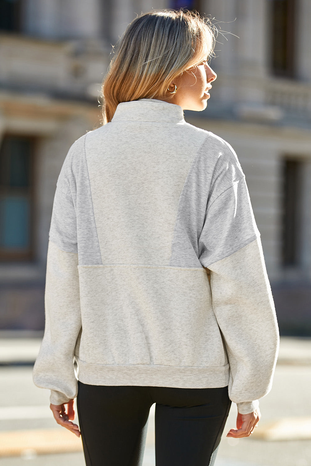 Exposed Seam Half-Zip Sweatshirt