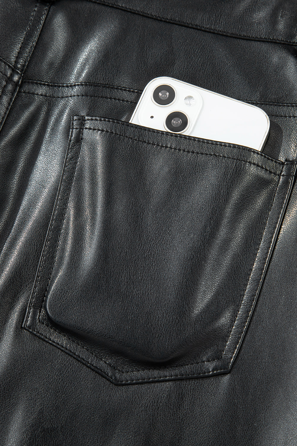 Black Faux Leather Maxi Skirt