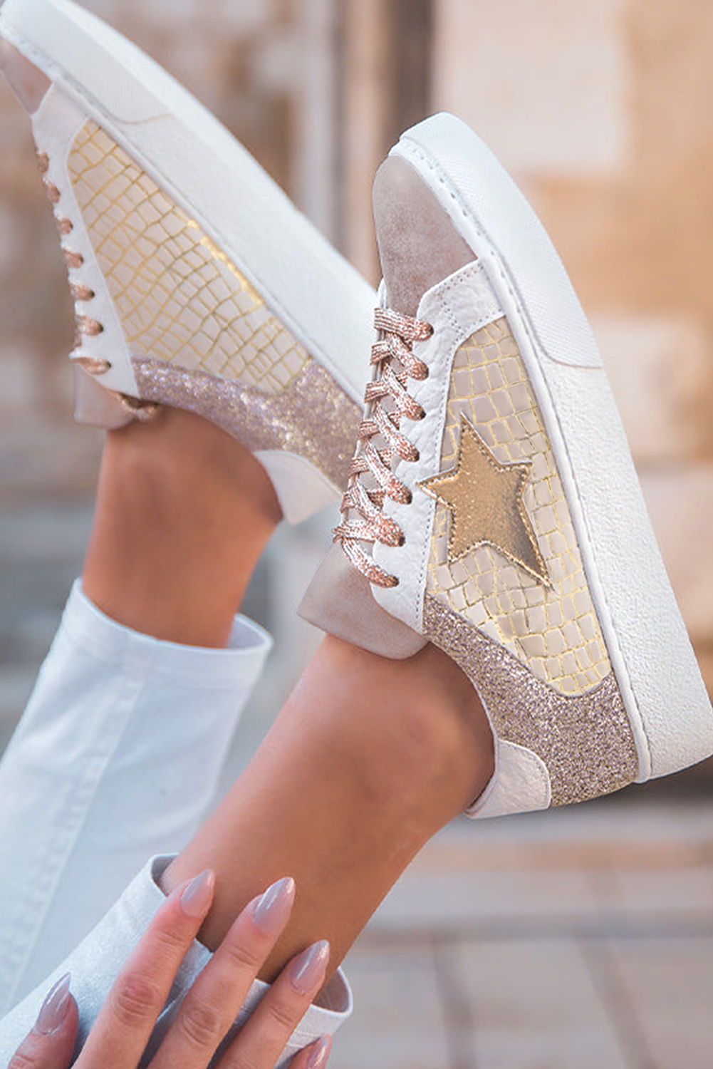 Gold Star Patch Sneakers