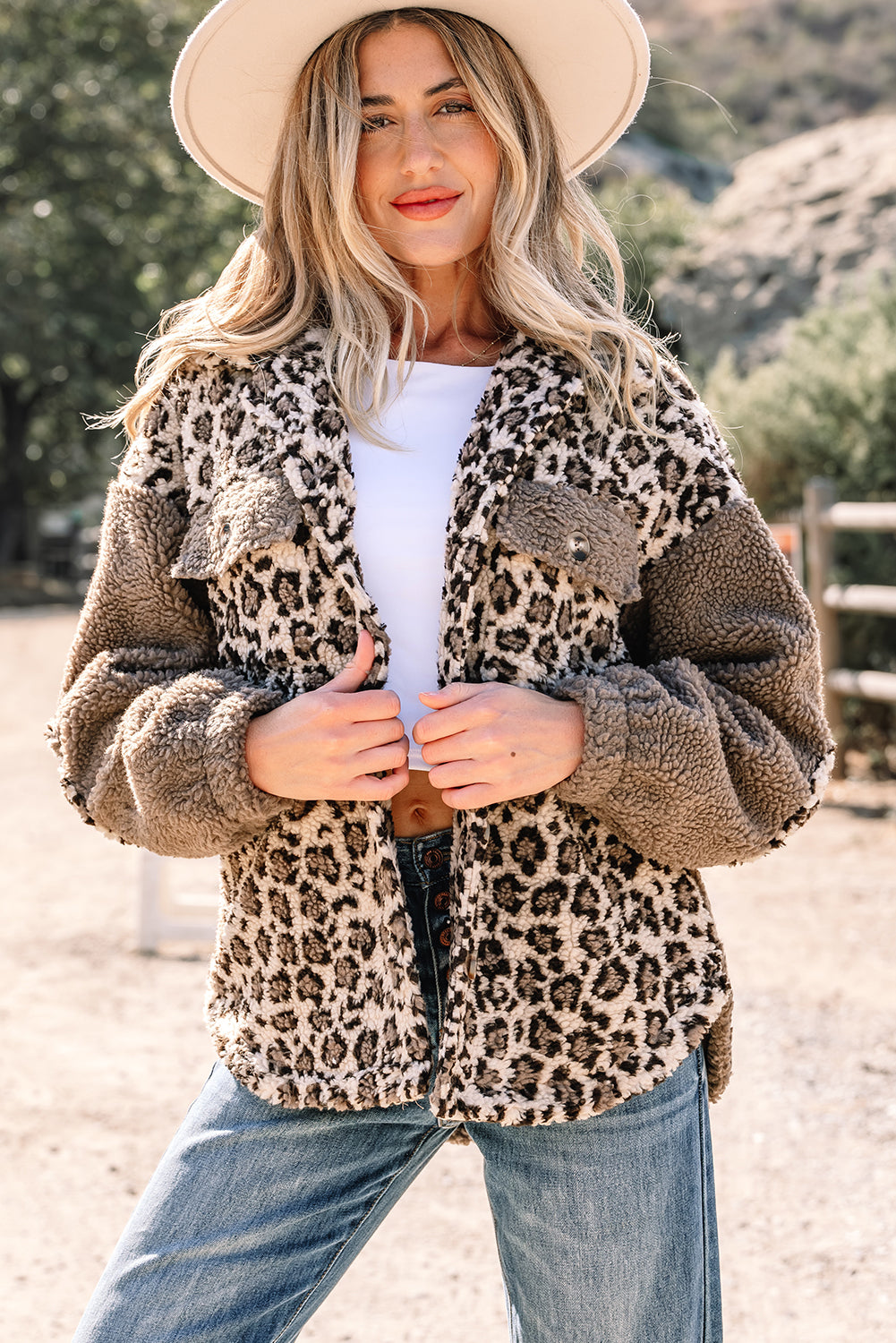 Leopard Sherpa Jacket