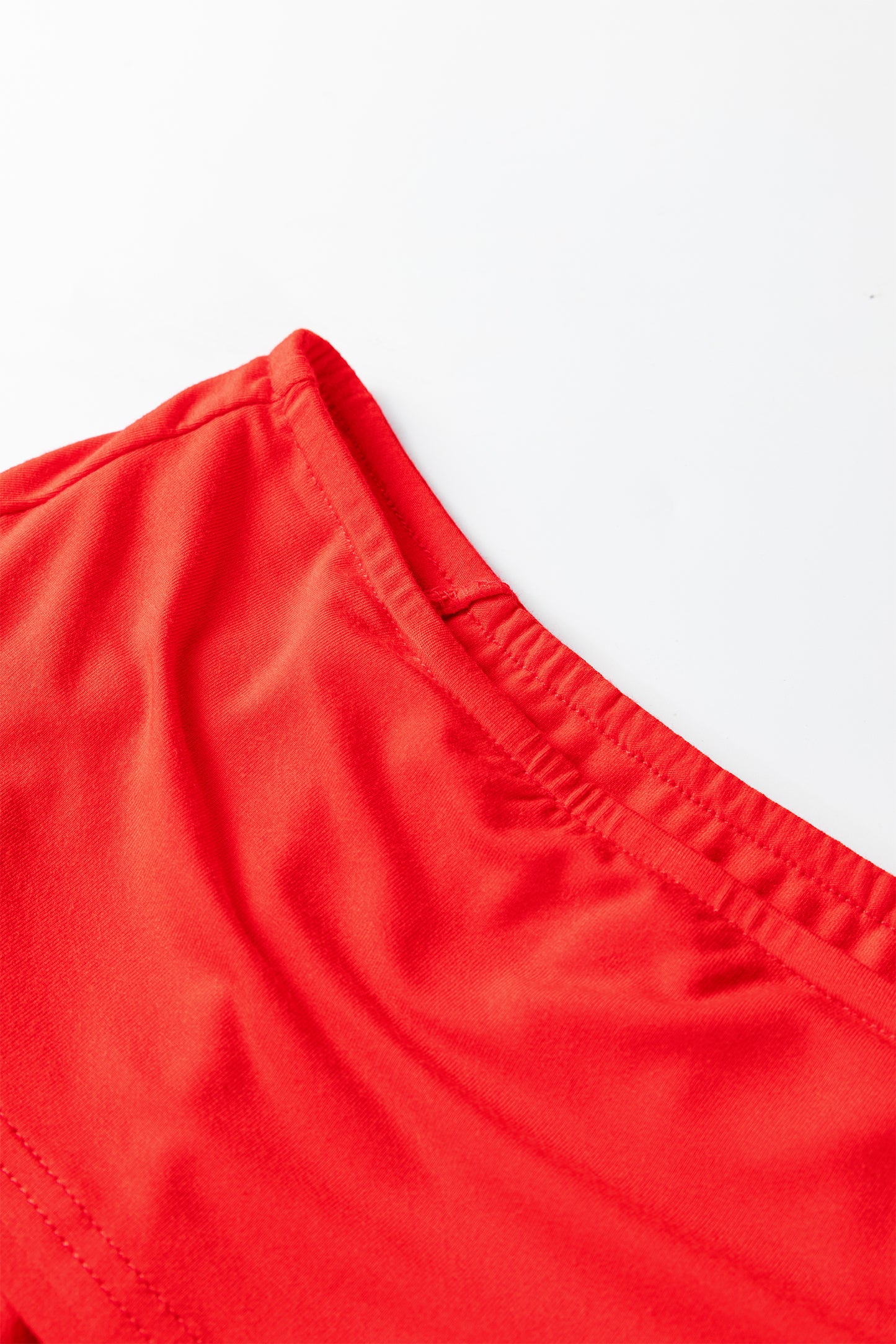 Red Foldover Off-Shoulder Top