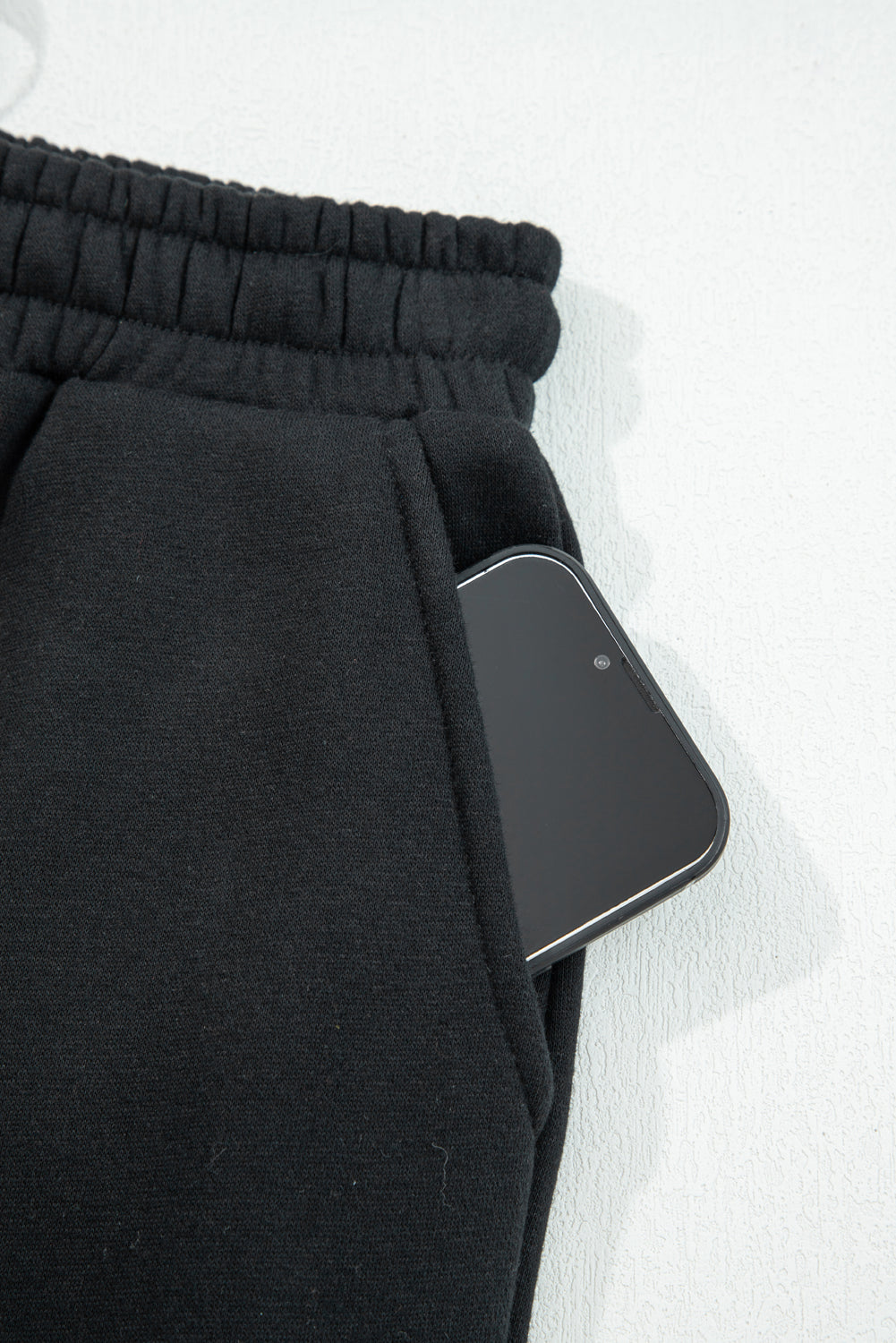 Leopard Tie Black Fleece Pants