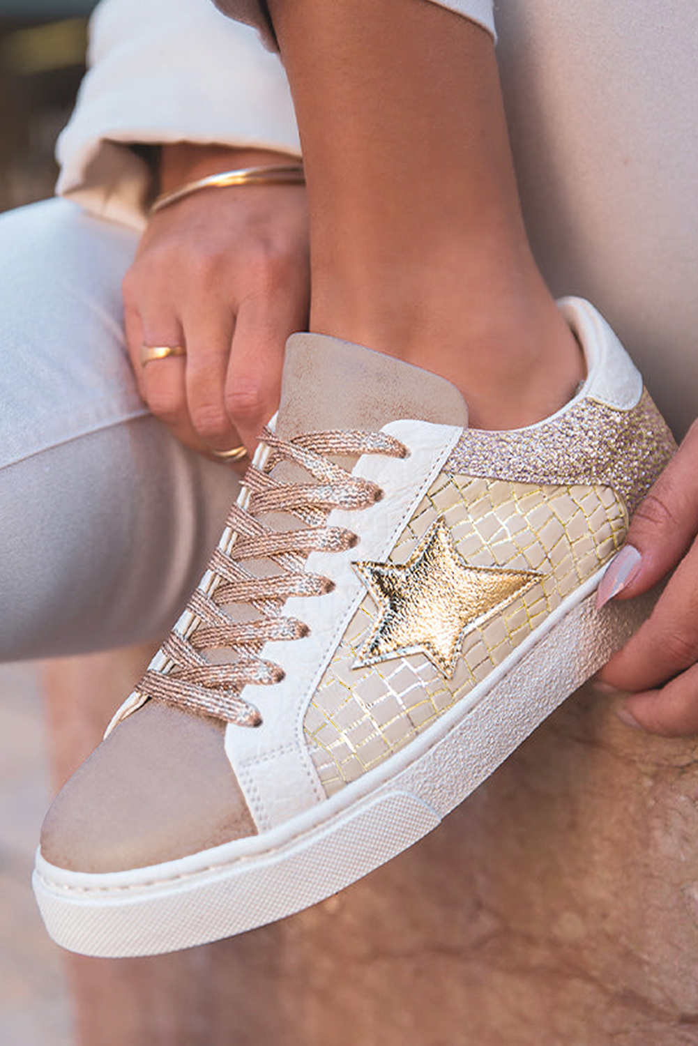 Gold Star Patch Sneakers